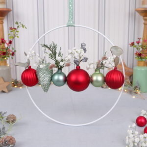 5pcs Wreath Frame Green Round Wire Wreath Making Ring Christmas Wreath Accessory