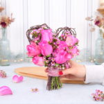 Herzstrauß mit Birkenreisig und Rosen selber machen